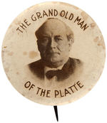 “THE GRAND OLD MAN OF THE PLATTE” RARE BRYAN PORTRAIT BUTTON.
