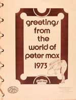 "GREETINGS FROM THE WORLD OF PETER MAX" GREETING CARDS RETAILER'S SAMPLE BINDER.