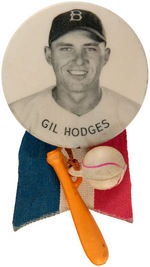 "GIL HODGES" BROOKLYN DODGERS PORTRAIT BUTTON.