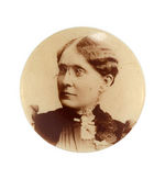 FRANCES WILLARD TEMPERANCE CRUSADER REAL PHOTO BUTTON.