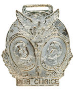 "COX-ROOSEVELT OUR CHOICE" 1920 JUGATE WATCH FOB.