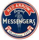 "RED ARROW BONDED MESSENGERS" PAPERWEIGHT MIRROR.