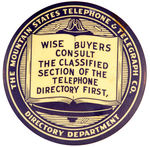 "THE MOUNTAIN STATES TELEPHONE & TELEGRAPH CO" PAPERWEIGHT MIRROR.