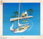 PYRO "CHESAPEAKE BAY SKIPJACK" FISHING BOAT ORIGINAL MOTORIZED MODEL KIT BOX LID ART.