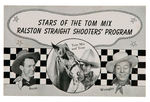 "STARS OF THE TOM MIX RALSTON STRAIGHT SHOOTERS PROGRAM" POSTCARD.