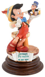 PINOCCHIO AND JIMINY CRICKET EXCEPTIONAL LAURENZ OF ITALY CAPODIMONTE SCULPTURE.