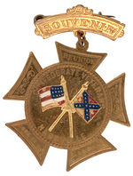 CONFEDERATE REUNION 1897 BRASS BADGE.