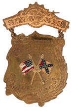 CONFEDERATE REUNION 1897 BRASS BADGE.