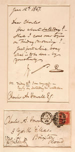 BRITISH CARICATURIST GEORGE CRUIKSHANK AUTOGRAPHED LETTER TO BLACKMAILER DISPLAY.