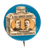 "A FULL DINNER BUCKET" CLASSIC 1900 JUGATE BUTTON.