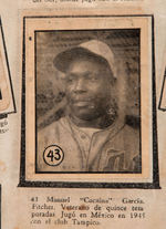 "1945-1946 CARAMELO DEPORTIVO" CUBAN LEAGUE COMPLETE CARD ALBUM WITH MARTIN DIHIGO.