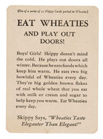 "SKIPPY WHEATIES" PREMIUM CARD SET.