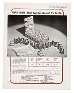 "TOPPS APRIL 1949" RETAILER'S PRICE LIST FEATURING "FLIP-O-VISION" DISPLAY BOX.