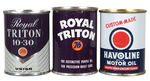 "HAVOLINE/ROYAL TRITON/ROYAL TRITON-30" MOTOR OIL CAN REPLICA BANKS TRIO.