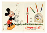 "MICKEY MOUSE INGERSOLL" BOXED ALARM CLOCK WITH ADVERTISEMENT.