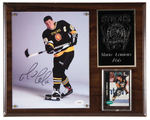 "STROH'S THE FAVORITE BEER OF HOCKEY MARIO LEMIEUX #66"  DISPLAY WITH AUTOGRAPHED PHOTO.