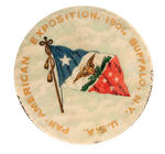 PAN-AMERICAN POCKET MIRROR SHOWING THE FLAG.