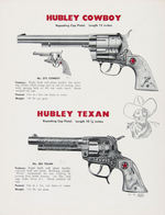 "HUBLEY" TOY GUNS 1950s CATALOG LOT.