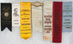 POLITICAL THEME RIBBONS AND UNION BADGES 1887-1964.