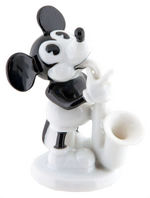 MICKEY MOUSE PLAYING SAXOPHONE PORCELAIN FIGURINE BY ROSENTHAL.