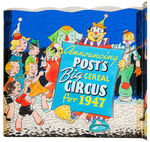 “POST’S CEREAL BIG CIRCUS FOR 1947” HUGE PROTOTYPE MERCHANDISING FOLDER ORIGINAL ART.