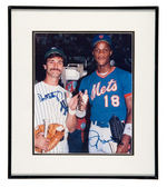 DON MATTINGLY/DARRYL STRAWBERRY/DAVE WINFIELD SIGNED & FRAMED PHOTO DISPLAY TRIO.