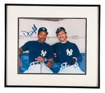 DON MATTINGLY/DARRYL STRAWBERRY/DAVE WINFIELD SIGNED & FRAMED PHOTO DISPLAY TRIO.