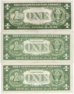 $1 SILVER CERTIFICATE STAR NOTES MIXED SERIES LOT OF THREE.