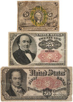 MIXED DENOMINATION LOT OF CONTINENTAL AND FRACTIONAL CURRENCY.