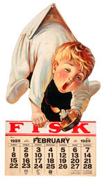 “FISK” TIRES LARGE DIE-CUT CALENDAR WITH FISK BOY.