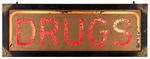 "DRUGS" SALESMAN'S SAMPLE DRUGSTORE LIGHTED SIGN.