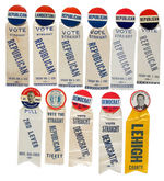 REPUBLICAN AND DEMOCRAT BUTTONS MOSTLY DATED FOR ELECTION DAYS BETWEEN 1938-1955.