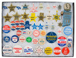 COLLECTION OF "SHERIFF" BADGES, TABS AND STAR PINS.