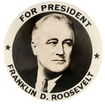 UNLISTED LARGE 3.5" REAL PHOTO BUTTON OF FDR LIKELY 1932.