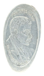 "FOR PRESIDENT THEODORE ROOSEVELT" ROLLED ALUMINUM LIKE A ROLLED CENT.