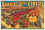 "ROBBINS BROS. CIRCUS" POSTER WITH CIRCUS TRAIN & COUNTLESS ANIMALS.