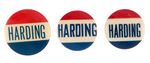 "HARDING" TRIO OF THREE DIFFERENT NAME BUTTONS.