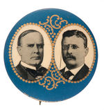 McKINLEY & ROOSEVELT LARGE JUGATE BUTTON.