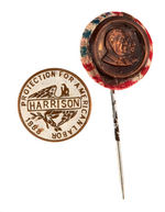 HARRISON AND CLEVELAND 1888-1892 GROUP OF SIX CAMPAIGN ITEMS.