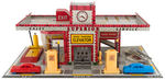 “SUPERIOR SERVICE STATION” ELABORATE PLAY SET BY T. COHN WITH BOX.