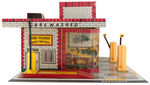 “SUPERIOR SERVICE STATION” ELABORATE PLAY SET BY T. COHN WITH BOX.