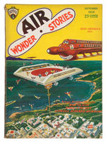 "AIR WONDER STORIES" PULPS LOT OF 12 INCLUDING TWO NO. 1 ISSUES.