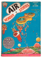 "AIR WONDER STORIES" PULPS LOT OF 12 INCLUDING TWO NO. 1 ISSUES.