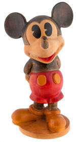 "MICKEY MOUSE" & "MINNIE MOUSE" WOOD CARVING FIGURE PAIR.