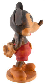 "MICKEY MOUSE" & "MINNIE MOUSE" WOOD CARVING FIGURE PAIR.