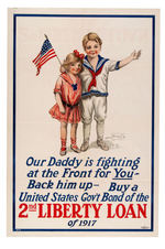 WORLD WAR I "OUR DADDY IS FIGHTING" SECOND LIBERTY LOAN POSTER.