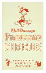 "PINOCCHIO CIRCUS RINGMASTER'S SCRAPBOOK AND GUIDE" WITH ENVELOPE/CARDS.