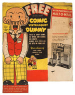 "FREE COMIC VENTRILOQUIST DUMMY" DIE-CUT PREMIUM STORE DISPLAY.