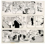 MOON MULLINS ORIGINAL ART FOR THREE DAILY COMIC STRIPS BY FERD JOHNSON.