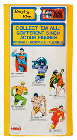 "SUPERMAN BEND 'N FLEX" MEGO FIGURE ON CARD.